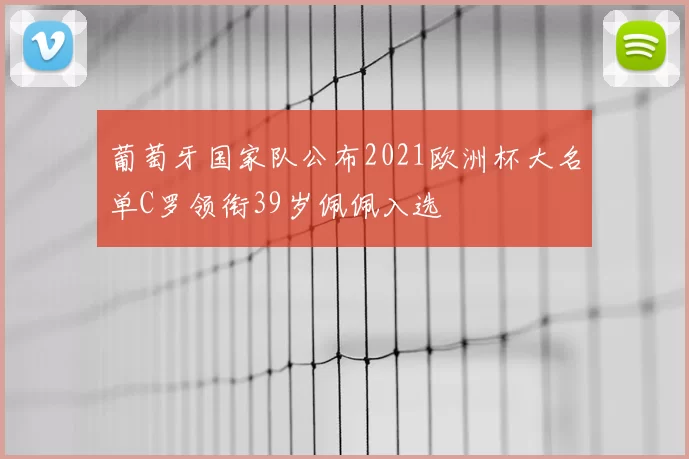 葡萄牙国家队公布2021欧洲杯大名单C罗领衔39岁佩佩入选